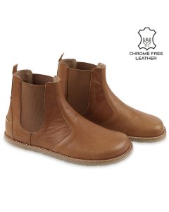 Ghete Chelsea barefoot LUNA - Camel - Tikki Shoes Boots