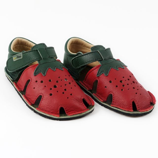 Sandale Barefoot Aranya piele  Red Hood - Tikki Shoes 