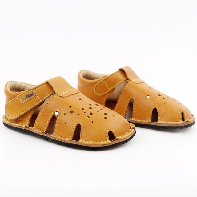 Sandale Barefoot Aranya piele 2021 - Mustard 22 EU